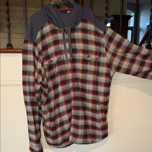 Marmot Plaid Hooded Flannel Shirt
